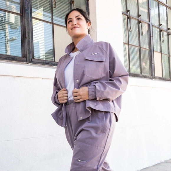 Nike Swoosh Woven Jacket Purple Lavender Matching Set Track Suit Women’s 2X - Picture 2 of 16
